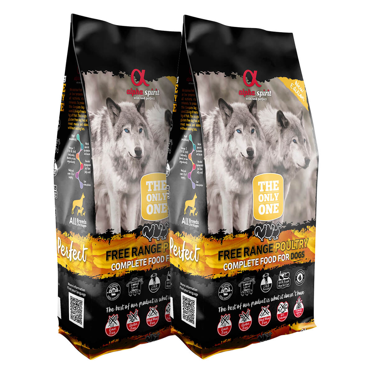 2 x 12 kg. Alpha Spirit The Only One Hundefutter mit Huhn