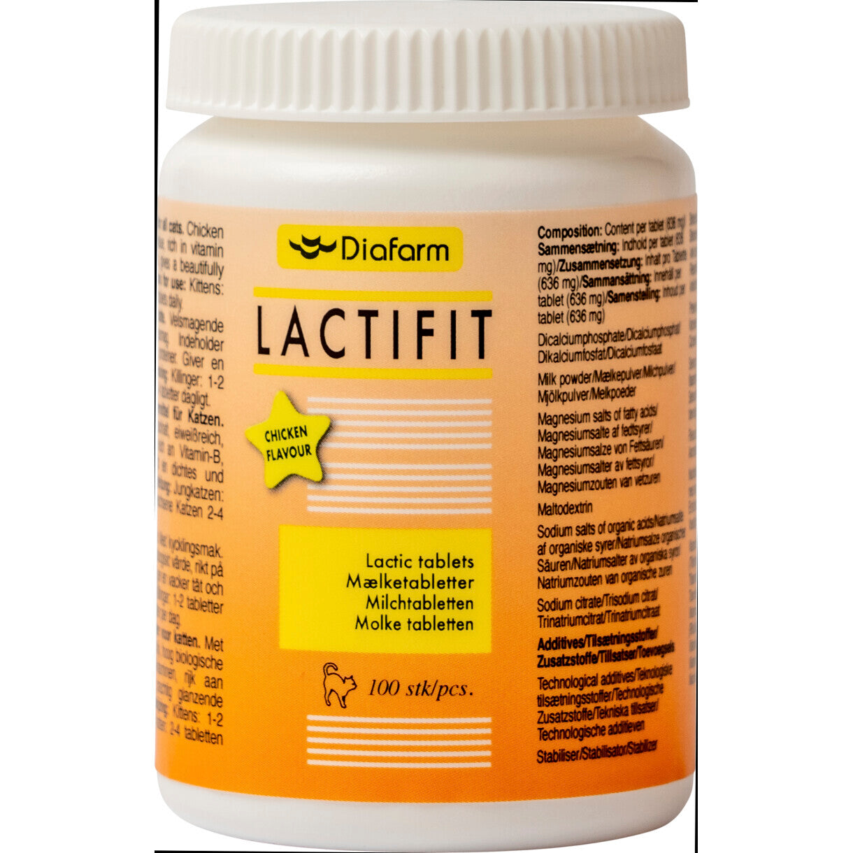 Diafarm Milchhefetabletten mit Huhn für Katzen 100 Stück