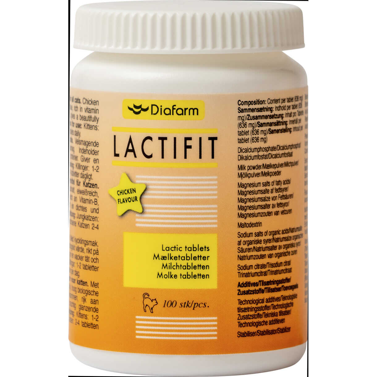 Diafarm Milchhefetabletten mit Huhn für Katzen 100 Stück