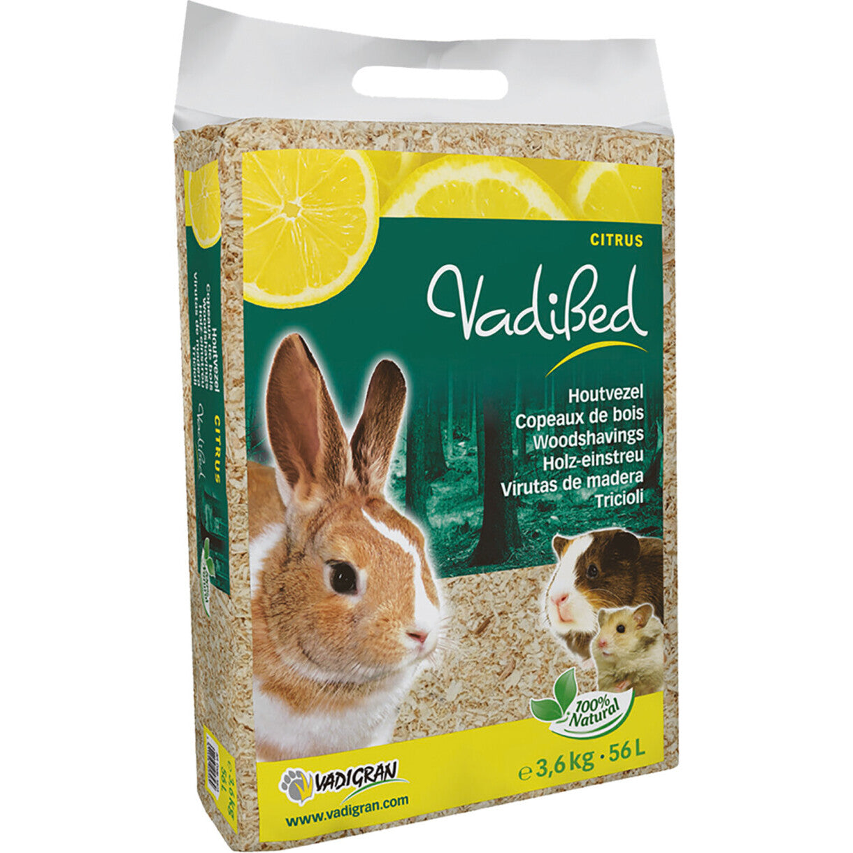 Vadibed Hobelspäne mit Zitrusfrüchten für Nager 56 Liter