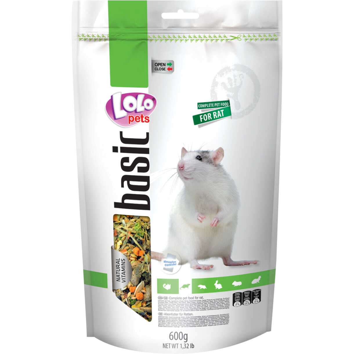 Lolo Pets - Rattenfutter komplett 600g wiederverschließbar