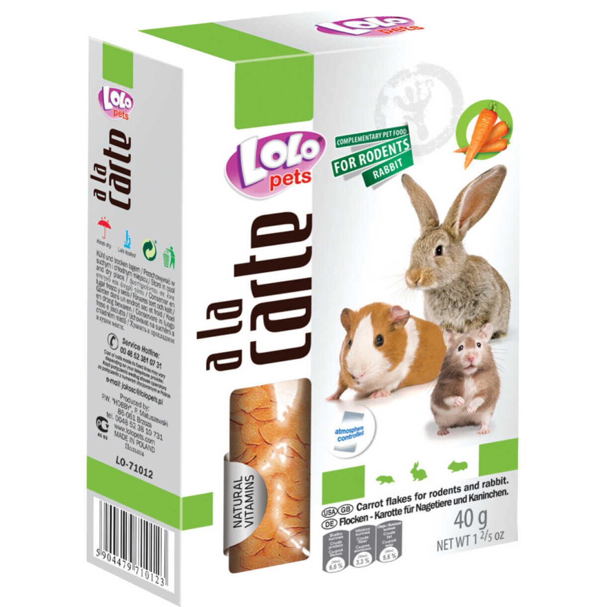 Nager-Leckerli A la carte Flocken - Karotte 40 g