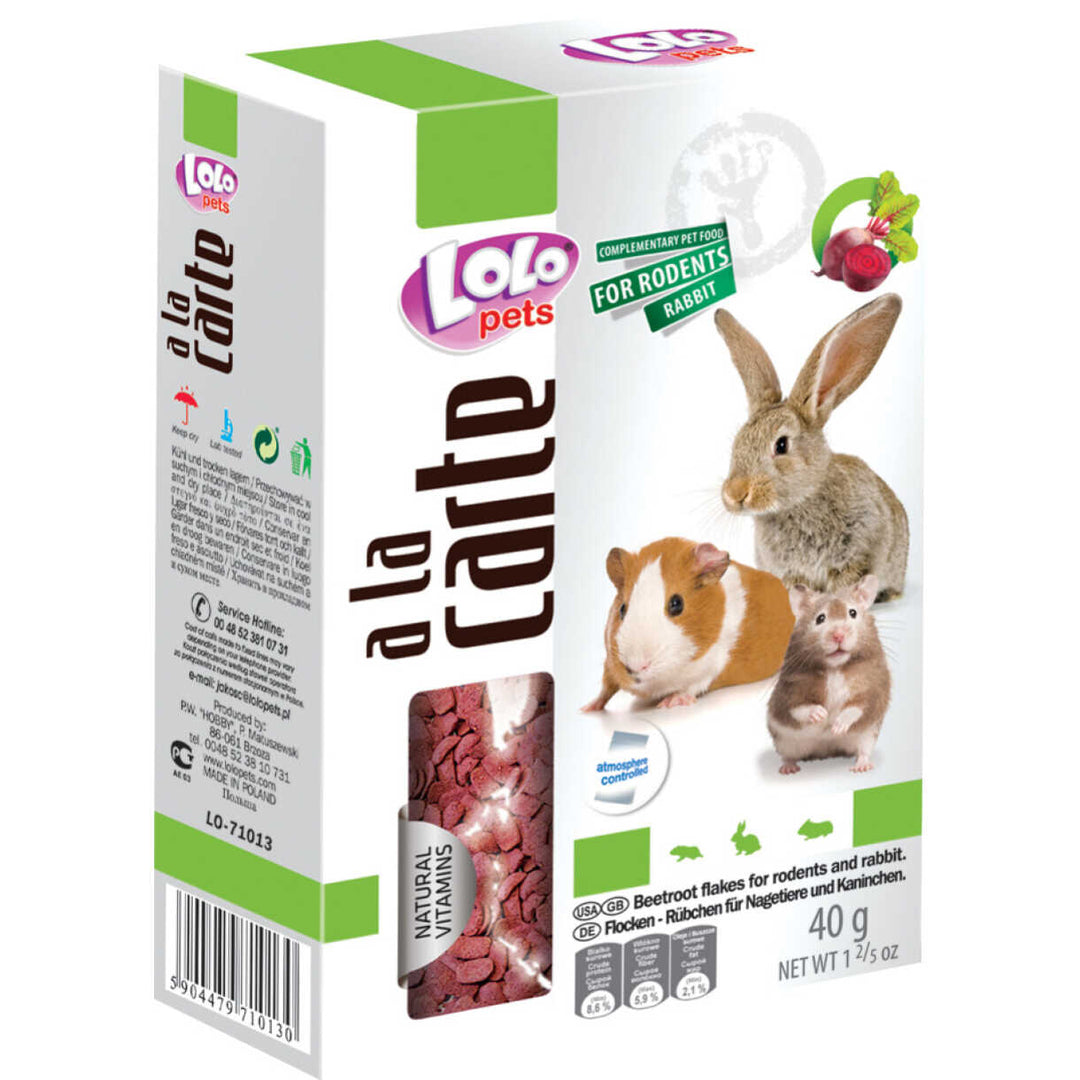 Nager-Leckerli A la carte Flocken - Rote Beete 40 g