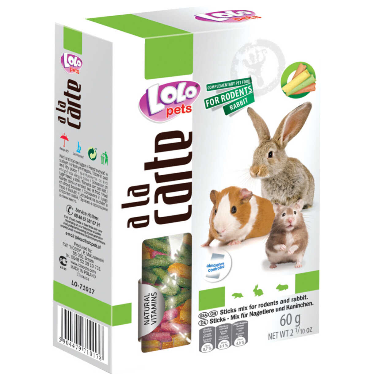 Nagerleckerli A la carte Flocken - Sticks mix 60 g