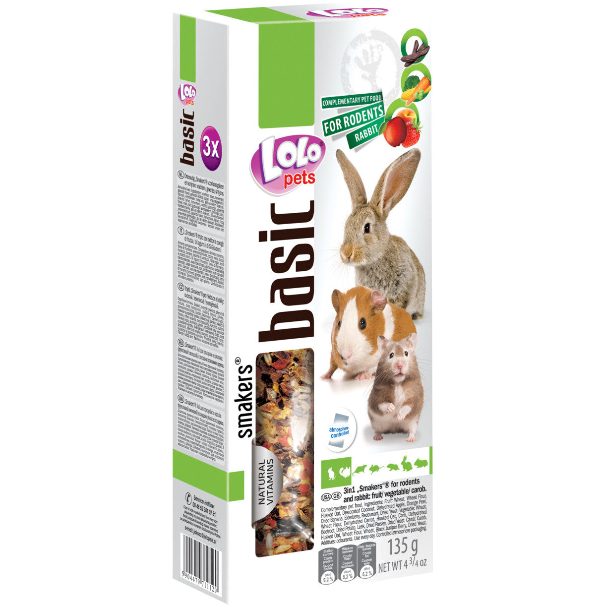 3 x Hamster Kabberstangen mit Obst und Gemüse