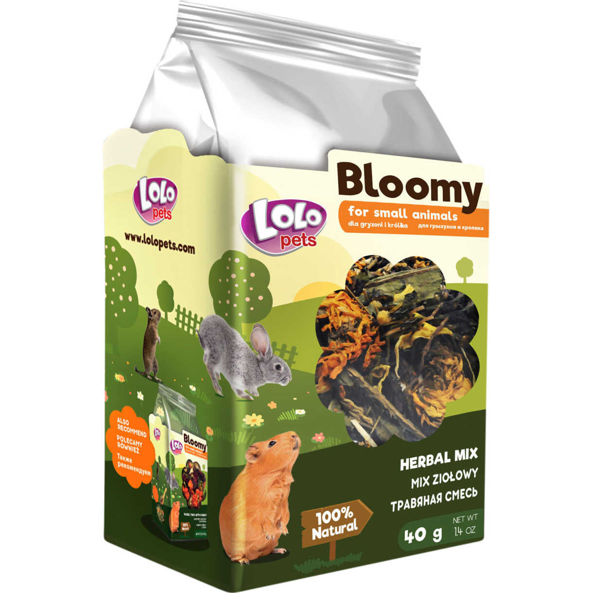 40 gr Lolo Bloomy Snack mit Kräutermischung für Kaninchen und Nager