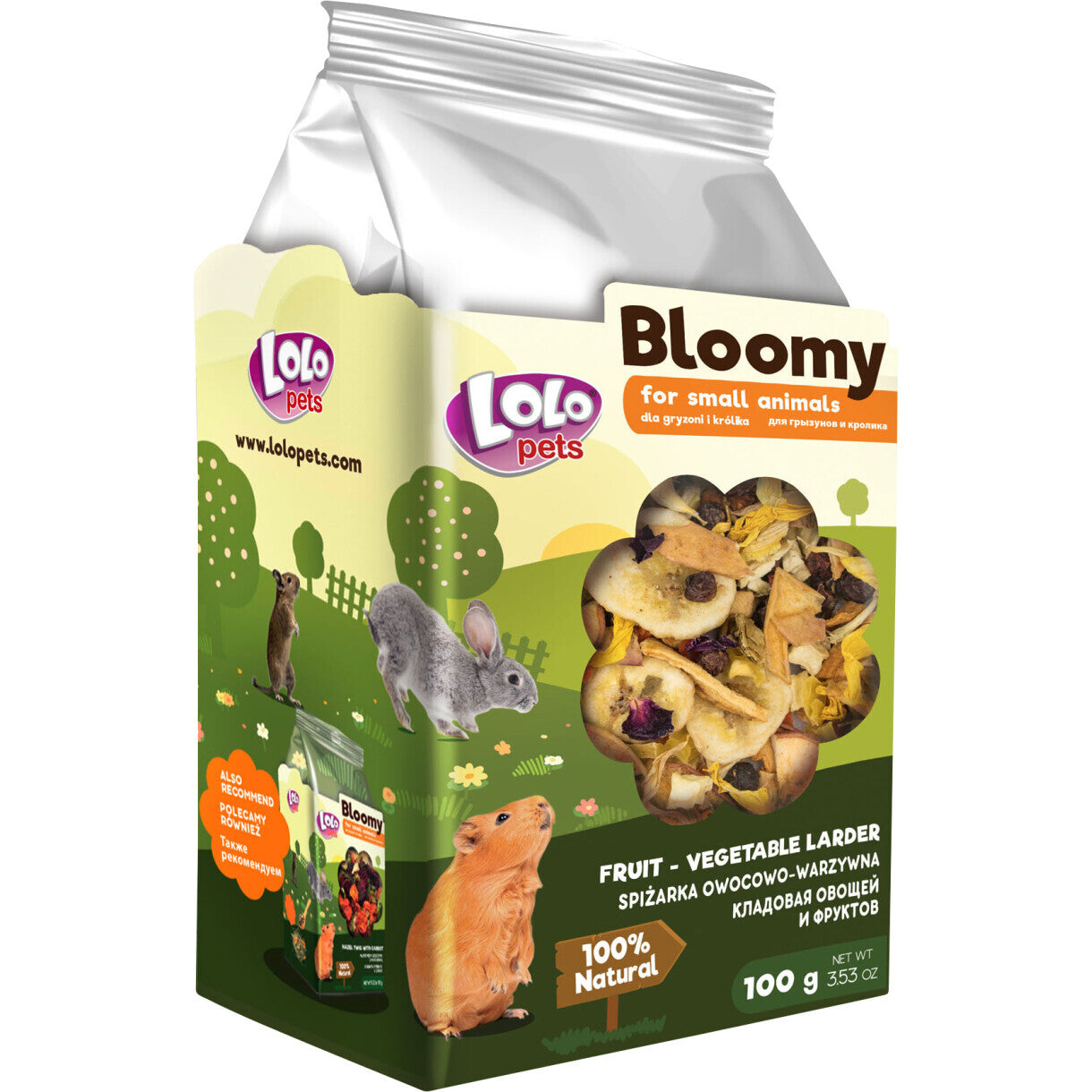 100 gr Lolo Bloomy Snack mit Gemüse für Kaninchen und Nager