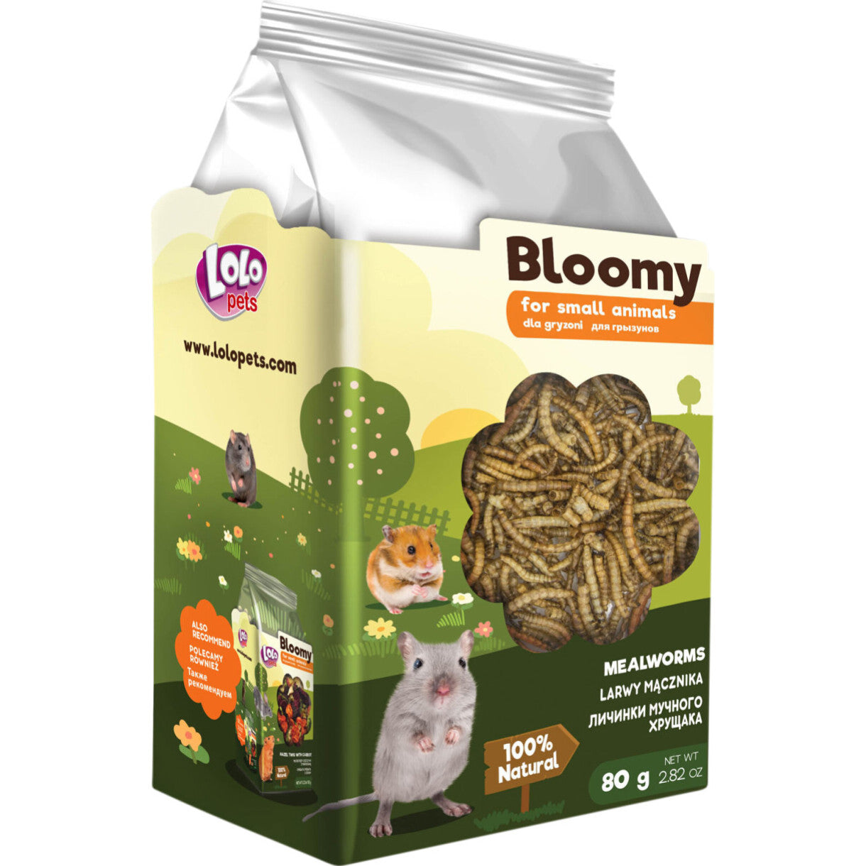 80 gr Lolo Bloomy Mehlwürmer für Kaninchen und Nagetiere