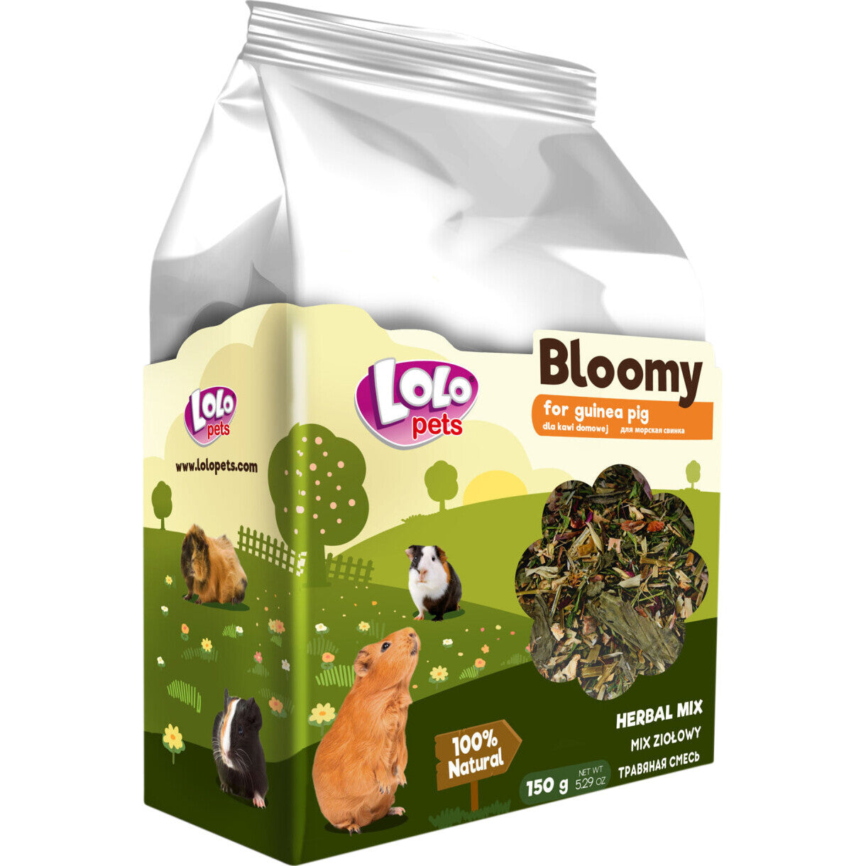 150 gr Lolo Bloomy Snack Kräutermischung für Meerschweinchen
