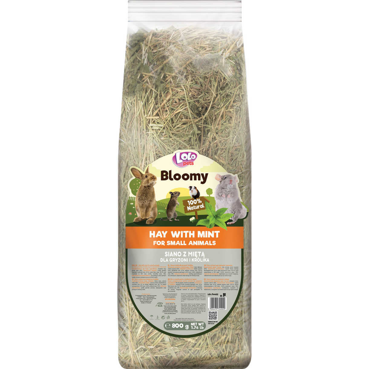 Blommy Heu mit Minze für Kaninchen und Nager 800g