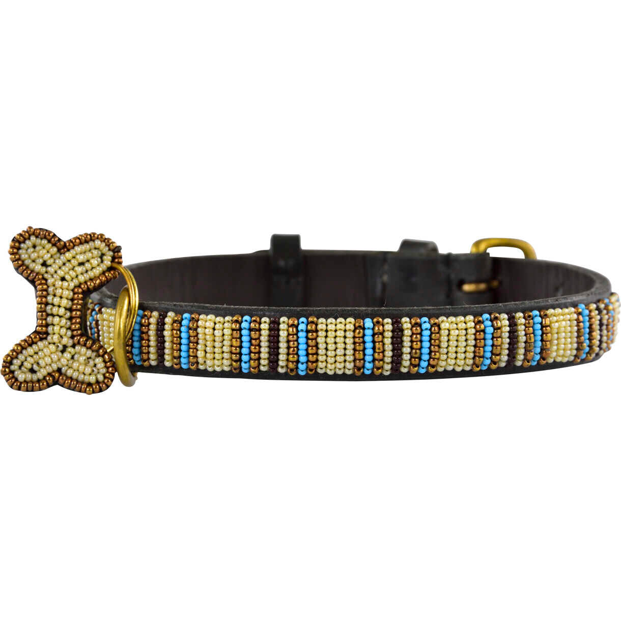Kampuni handgefertigtes Hundehalsband Skinny Blue Nile