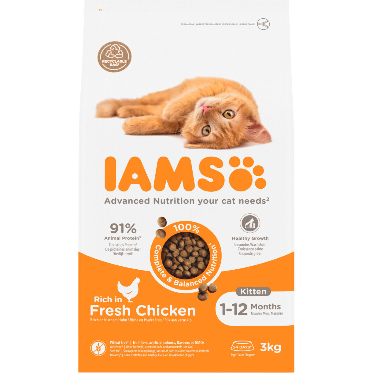 3 kg Iams Vitality Katzenfutter für Kätzchen und junge Katzen unter 1 Jahr
