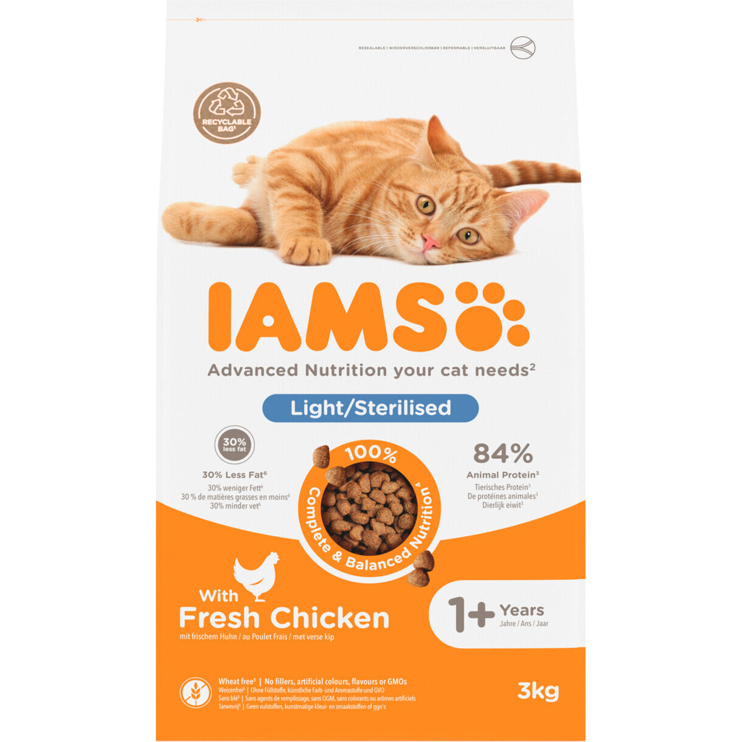 3 kg Iams Vitality Katzenfutter für sterilisierte Katzen - ab 1 Jahr
