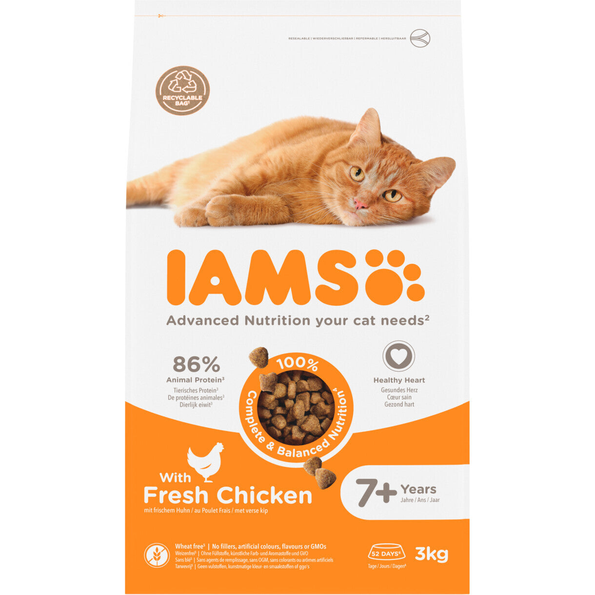 3 kg Iams Vitality Katzenfutter für ältere Katzen - ab 7 Jahren - mit Huhn