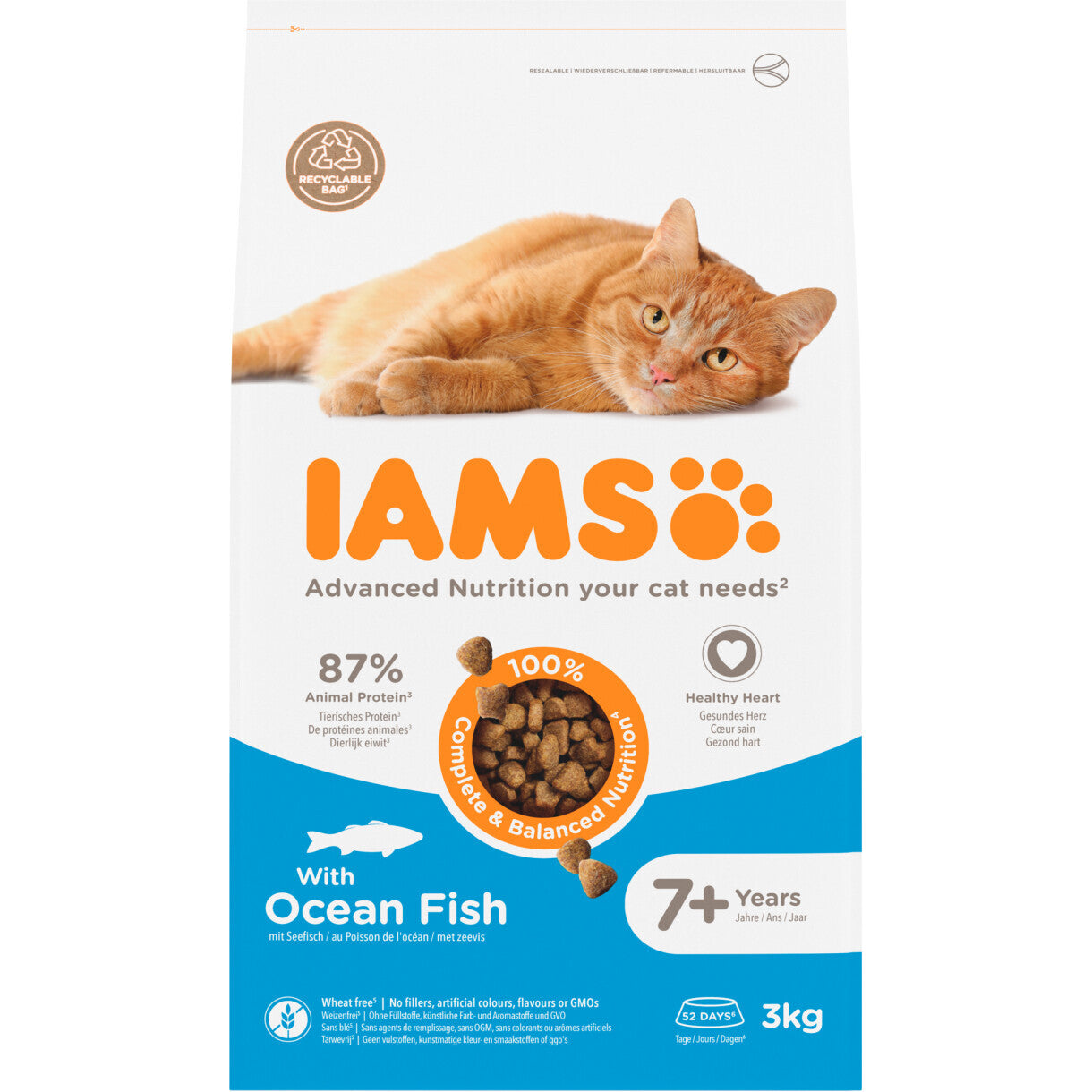 3 kg Iams Vitality Senior Katzenfutter mit Fisch