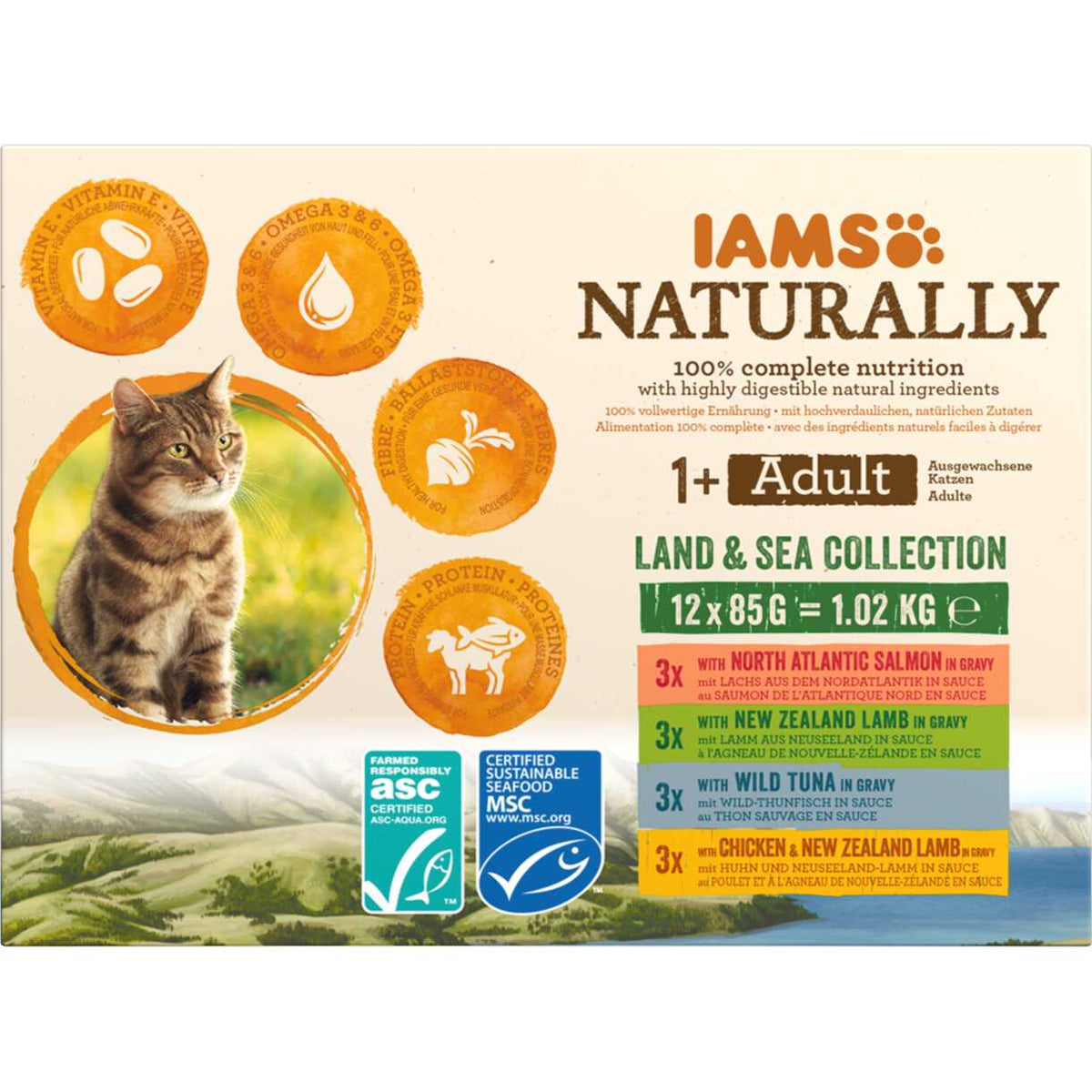 IAMS CAT Naturally Adult Land & Sea-Kollektion – Menübox