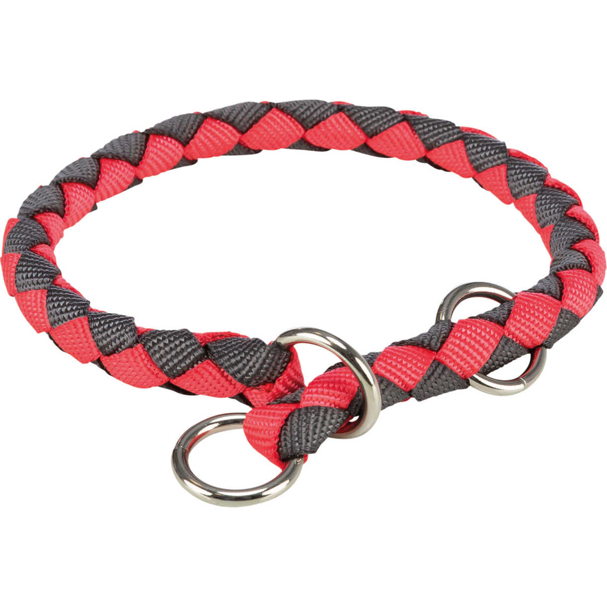 Jolly Paw Semi-Cattle Hundehalsband, geflochten Lachs/Grau