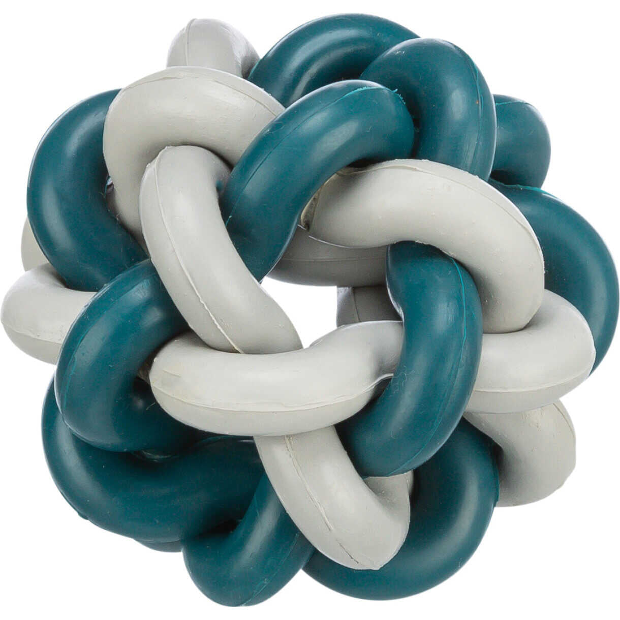 Jolly Paw geknoteter Ball aus Naturkautschuk Petrol/Grau