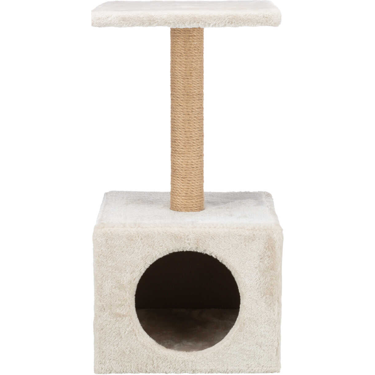 Jolly Paw Kratzbaum Joyce mit Mulde 60 cm hoch, 31x31 cm Mulde, Ø6 cm Stange Creme