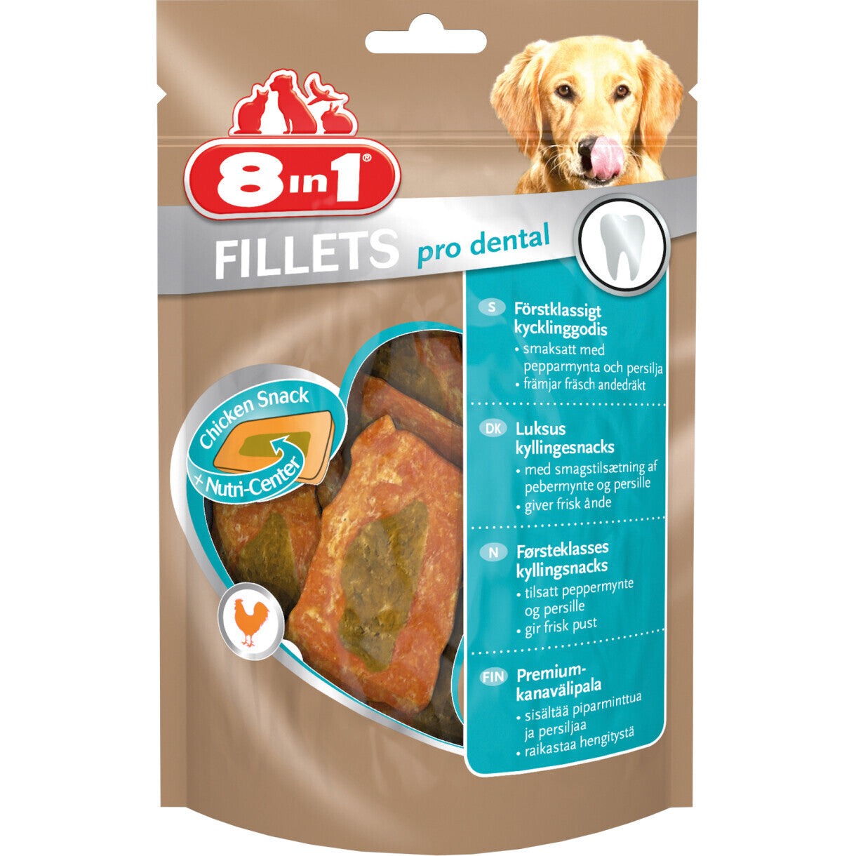 8in1 Hühnerfilet Hundeleckerli - Pro Dental 80g