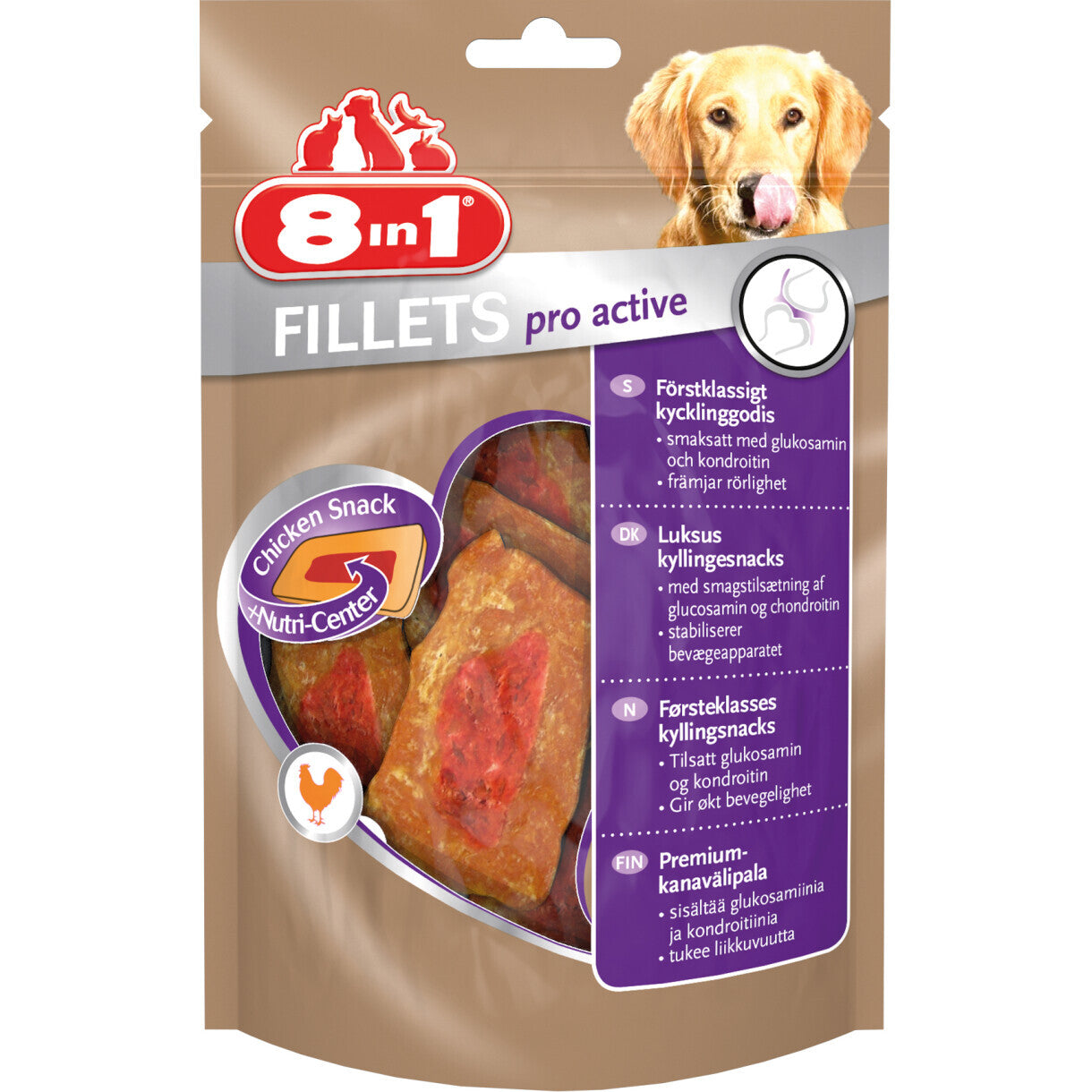 8in1 Hühnerfilet Hundeleckerli - Pro Active 80g