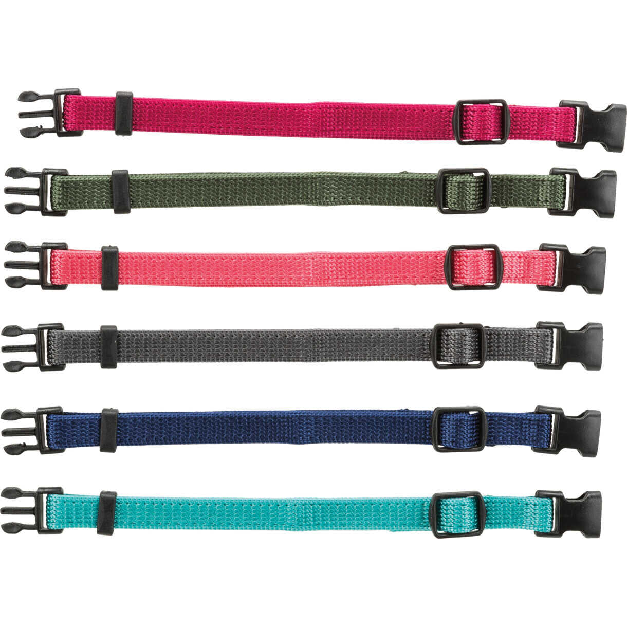 6 Halsbänder für Welpen 17-25 cm/10 mm - 6 verschiedene Farben