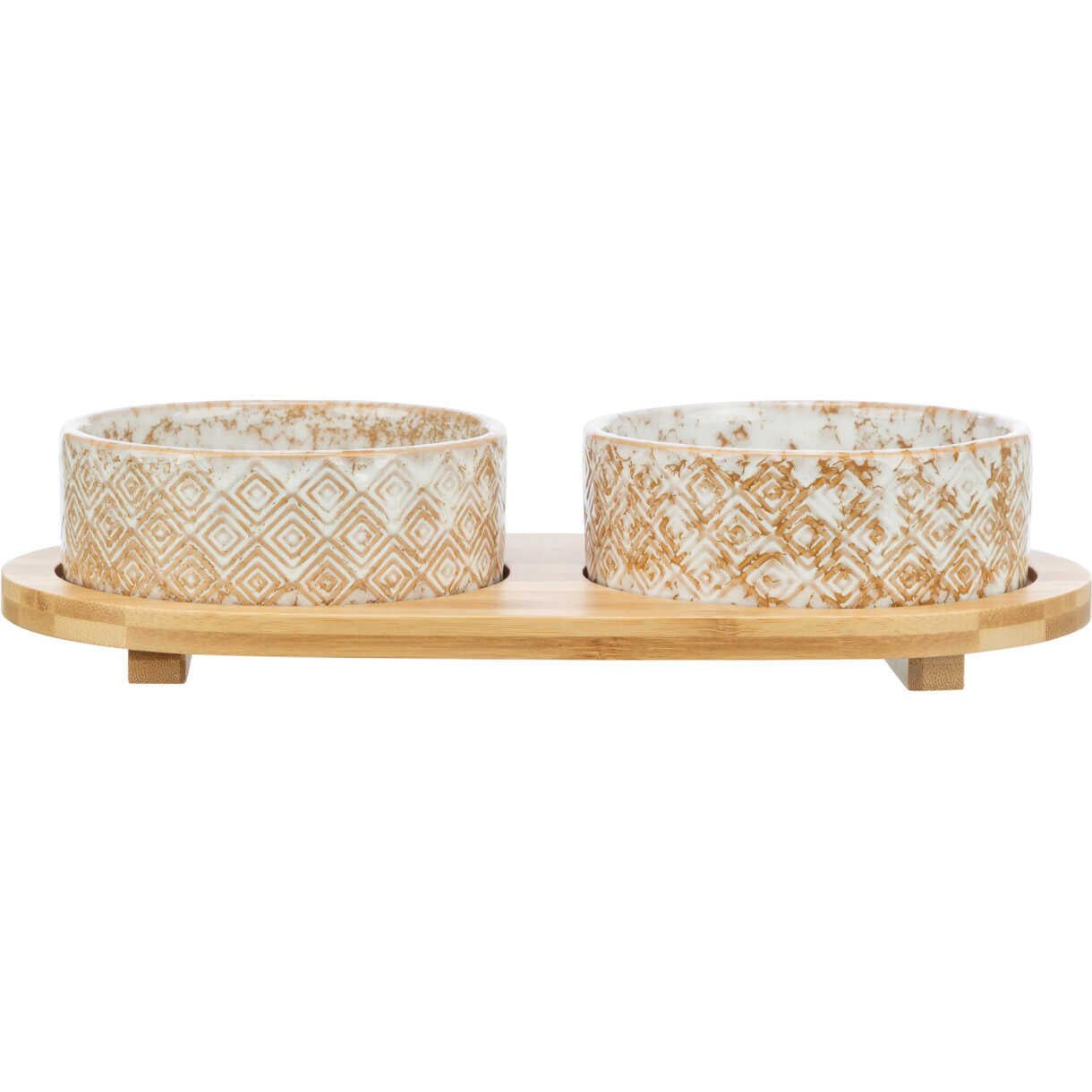 Trixie Schüssel-Set auf Bambus-Tablett