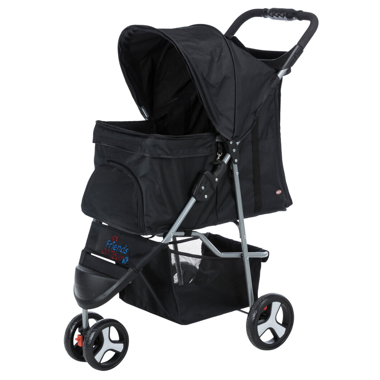 Trixie Kinderwagen für Hunde bis zu 11 kg Hund - 47 x 100 x 80 cm - schwarz