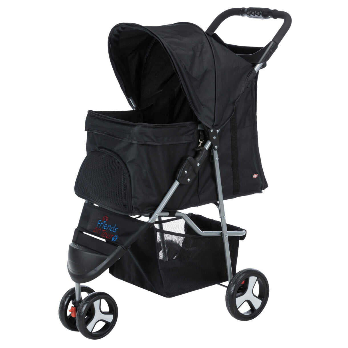 Trixie Kinderwagen für Hunde bis zu 11 kg Hund - 47 x 100 x 80 cm - schwarz