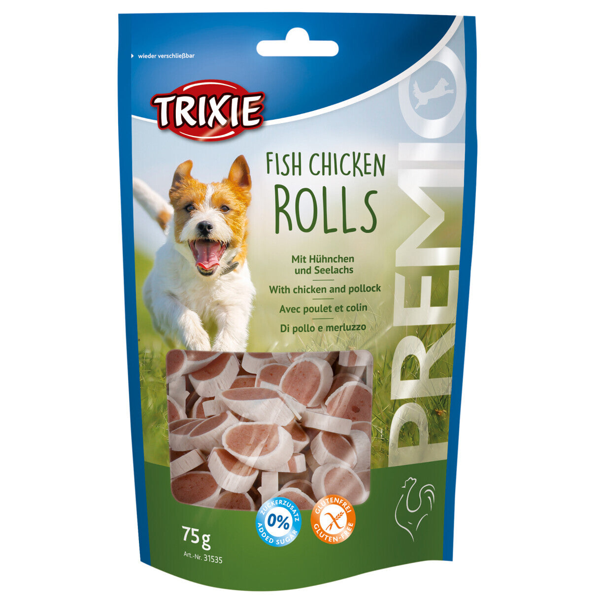 75 g Trixie Premio Brötchen Hundesnack mit Huhn und Seelachs