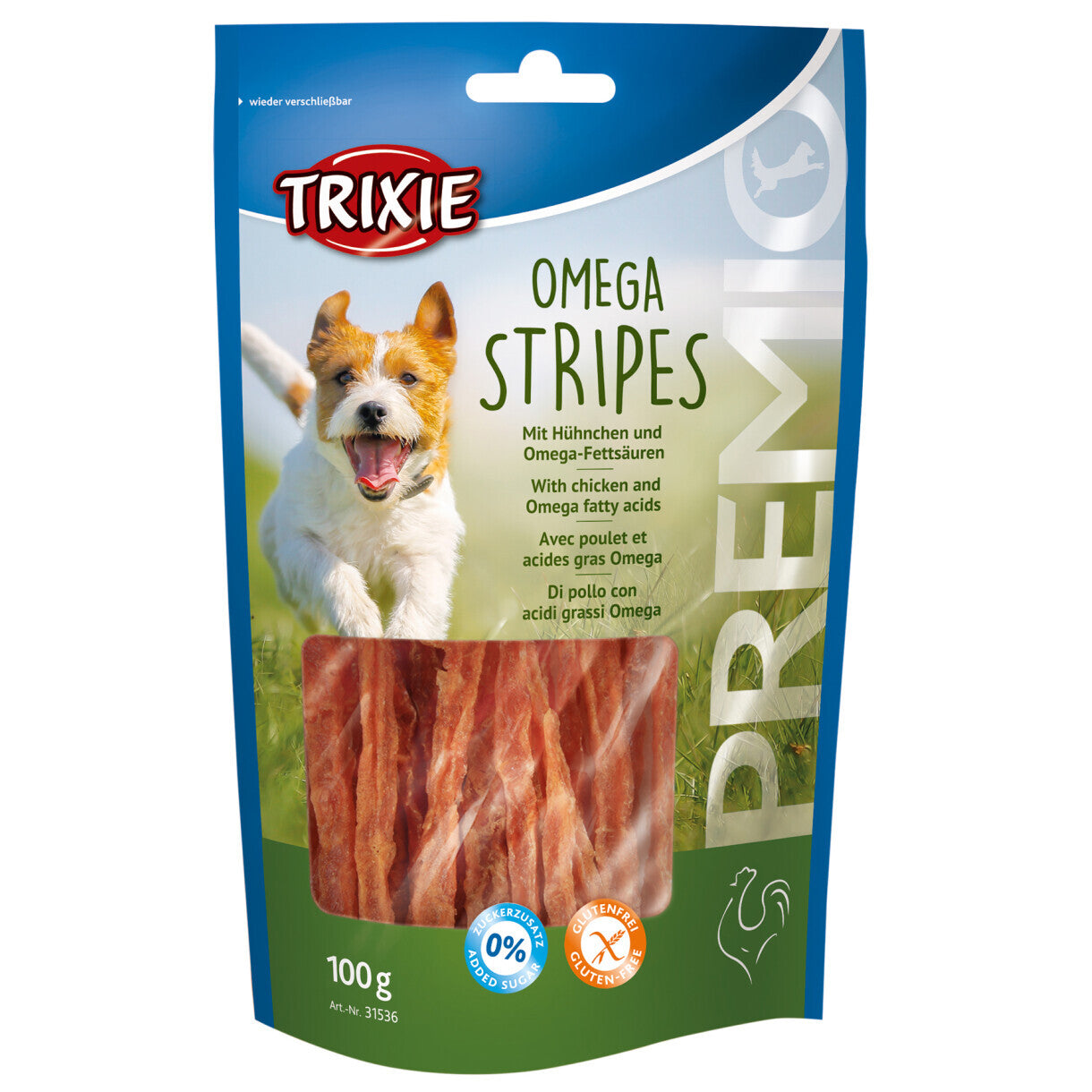 100 g Trixie Omega Hundesnackstreifen mit Huhn