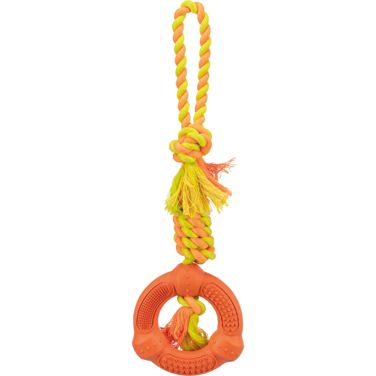 Trixie Hundespielzeug Denta Fun Ring auf Seil 41 cm