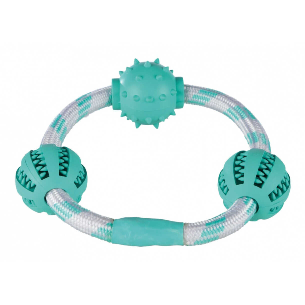 Trixie Dog Activity Toy Denta Fun Rope mit Kugeln und Minzgeschmack - ø 20 cm
