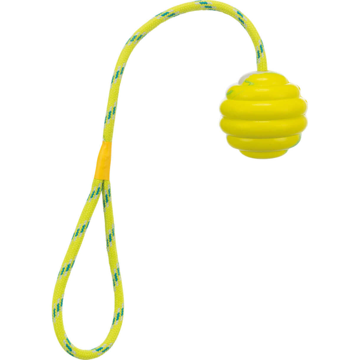Trixie Hundespielzeug Wellenball aus Naturkautschuk mit Schnur - ø 6 cm 30 cm