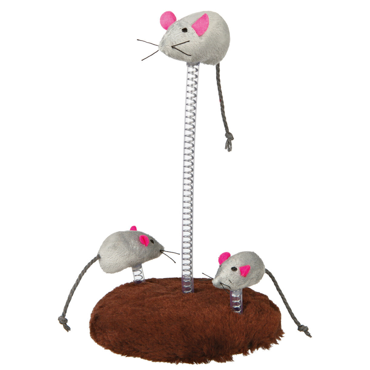 Trixie Cat Toy Mausfamilie auf Feder mit Katzenminze 22 cm - ø 15 cm