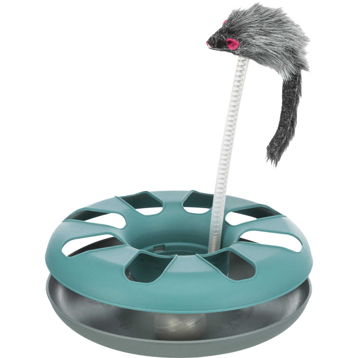 Trixie Katzenspielzeug Aktivitätskreis mit Fellmaus und Ball 29 cm - ø 24 cm