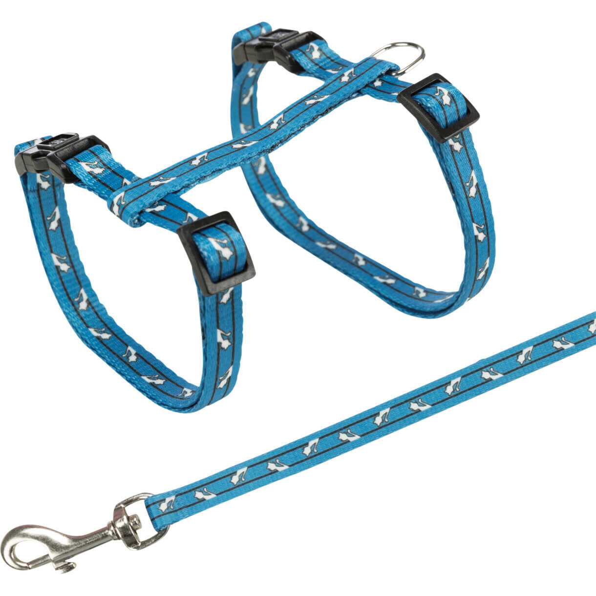 Trixie Katzengeschirr mit Motiv und Leine verstellbar 27-46 cm - 10 mm - diverse Farben