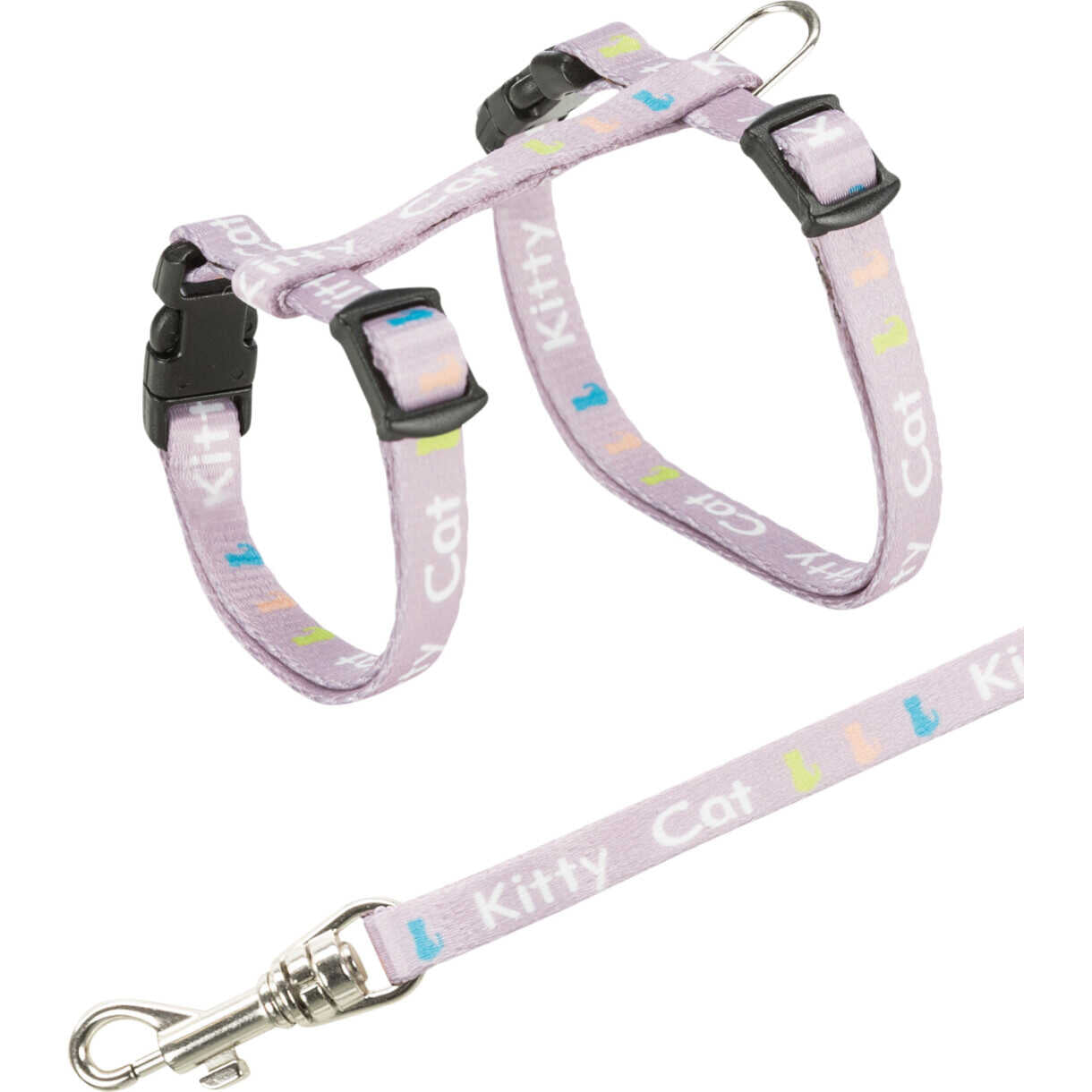 Trixie Kittengeschirr mit Motiv und Leine 21-33 cm - 8 mm verstellbar - diverse Farben
