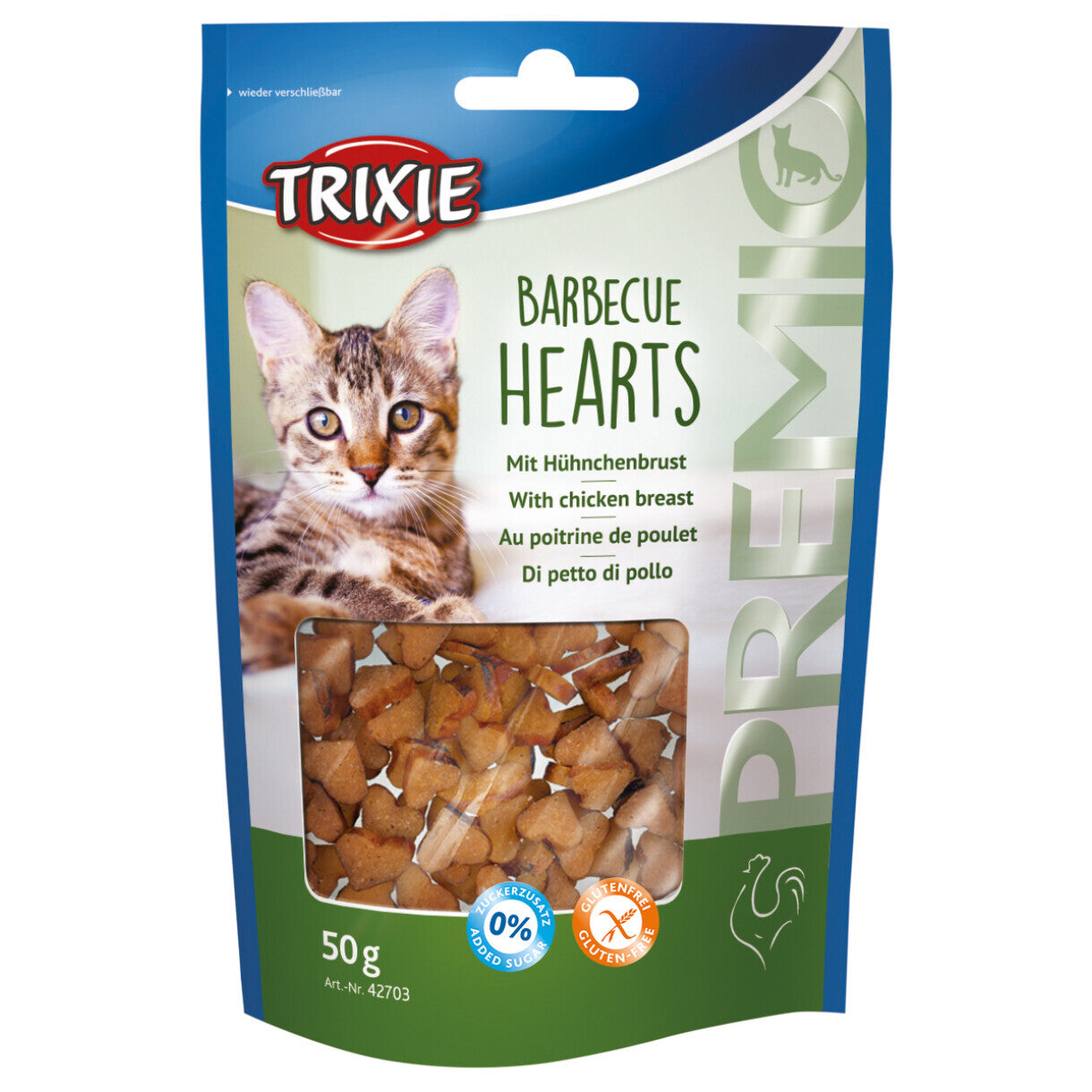 Trixie Katzensnack Barbecue-Herzen - gluten- und zuckerfrei 50 g