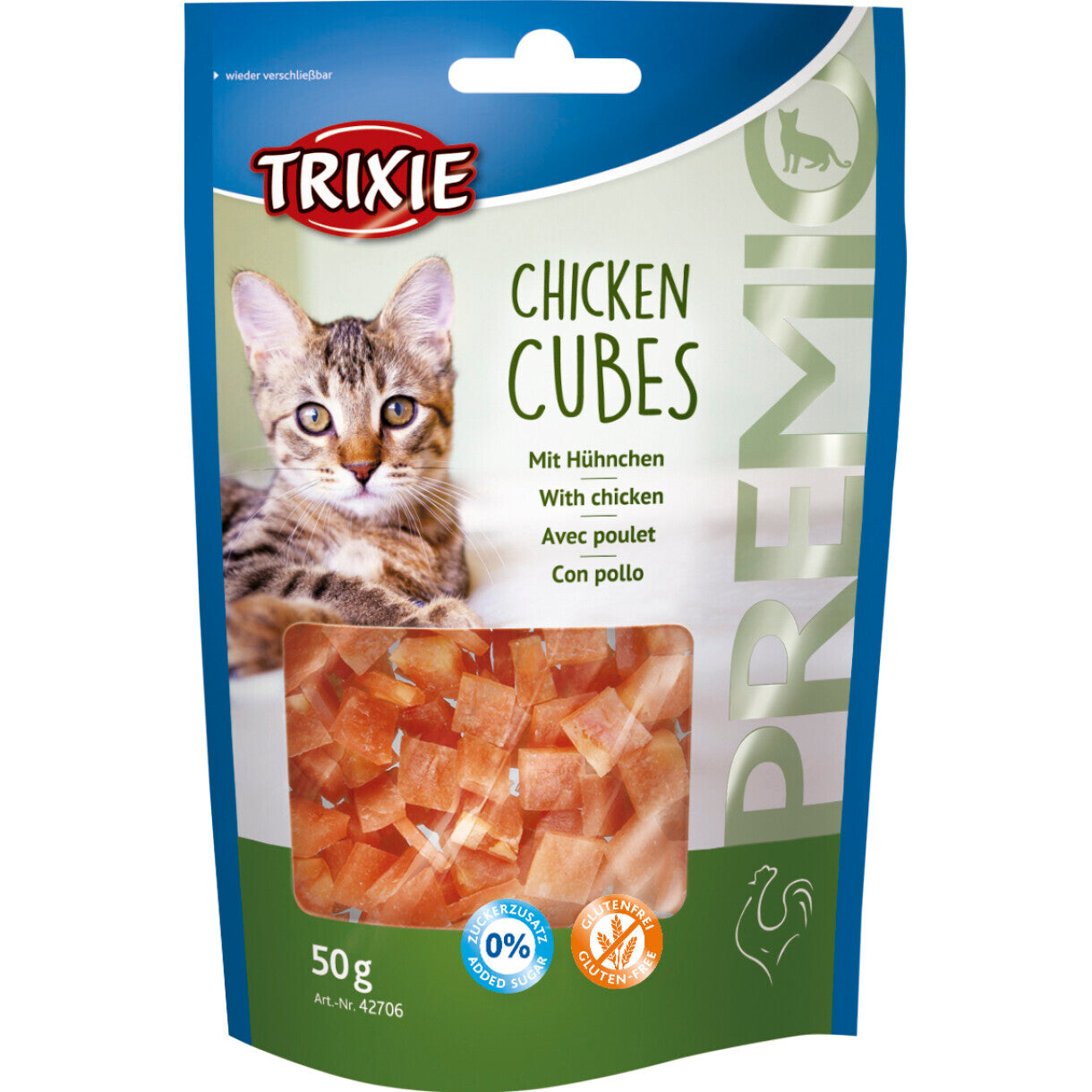 Trixie Cat Treats Würfel mit Huhn 50 gr - zucker- und glutenfrei