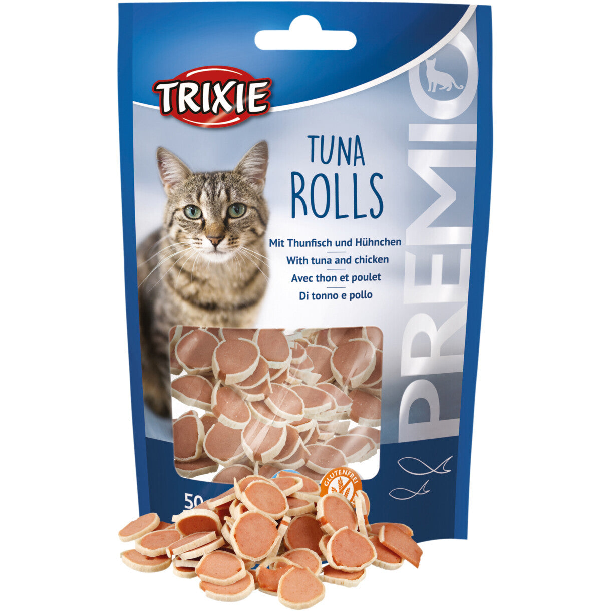 Trixie Katzenleckerli Rolls mit Thunfisch und Huhn 50 g - gluten- und zuckerfrei