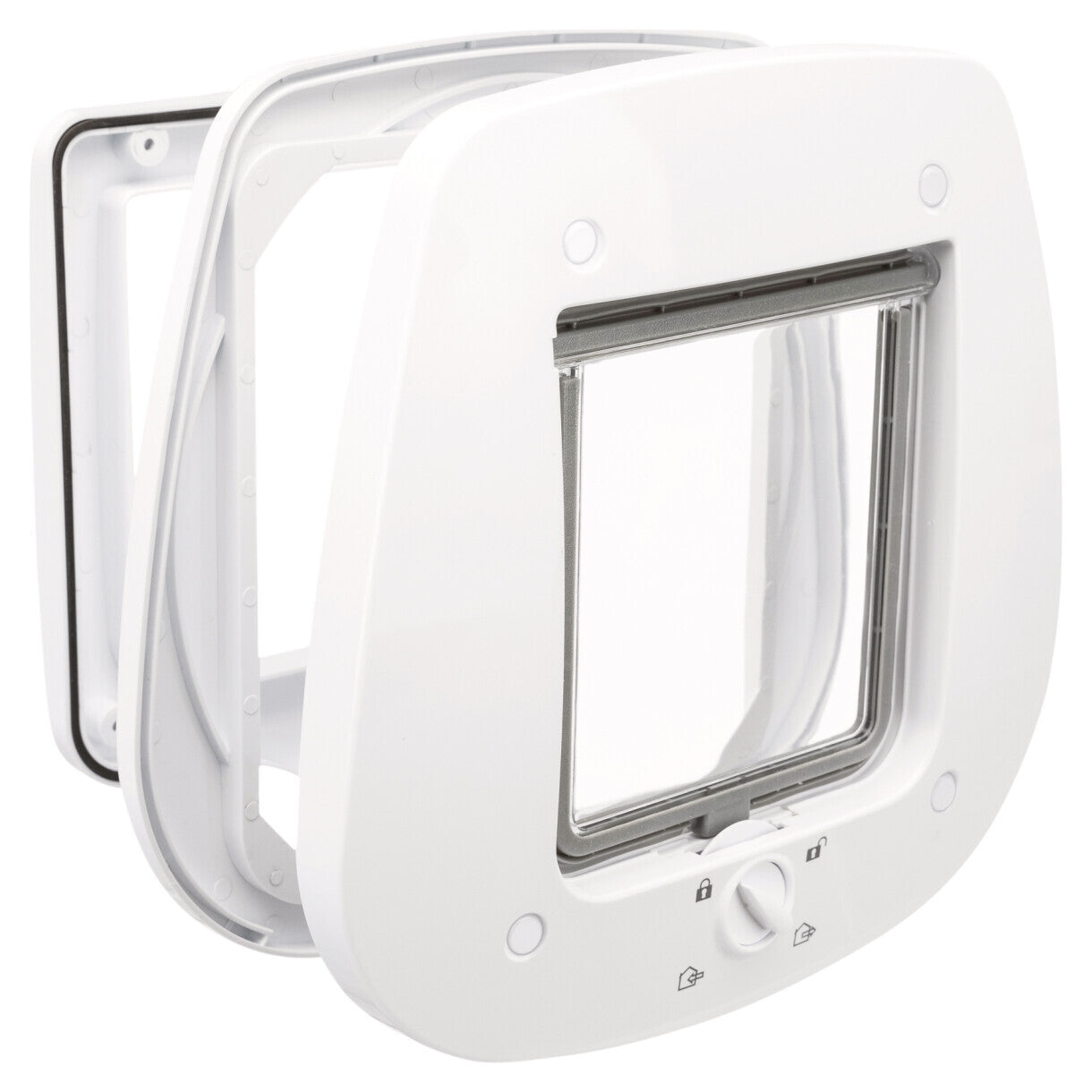 Trixie 4-Wege-Katzentür zur Glastür 27 x 26 cm weiß