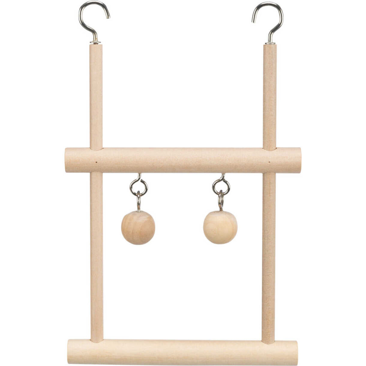 Trixie Bird Toy - Doppelte Holzschaukel mit Holz Kugeln 12 x 20 cm