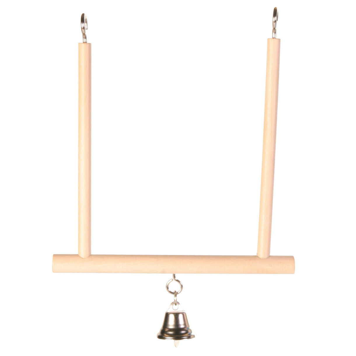 Trixie Bird Spielzeug Holzschaukel mit Hufglocken 12,5 x 13,5 cm