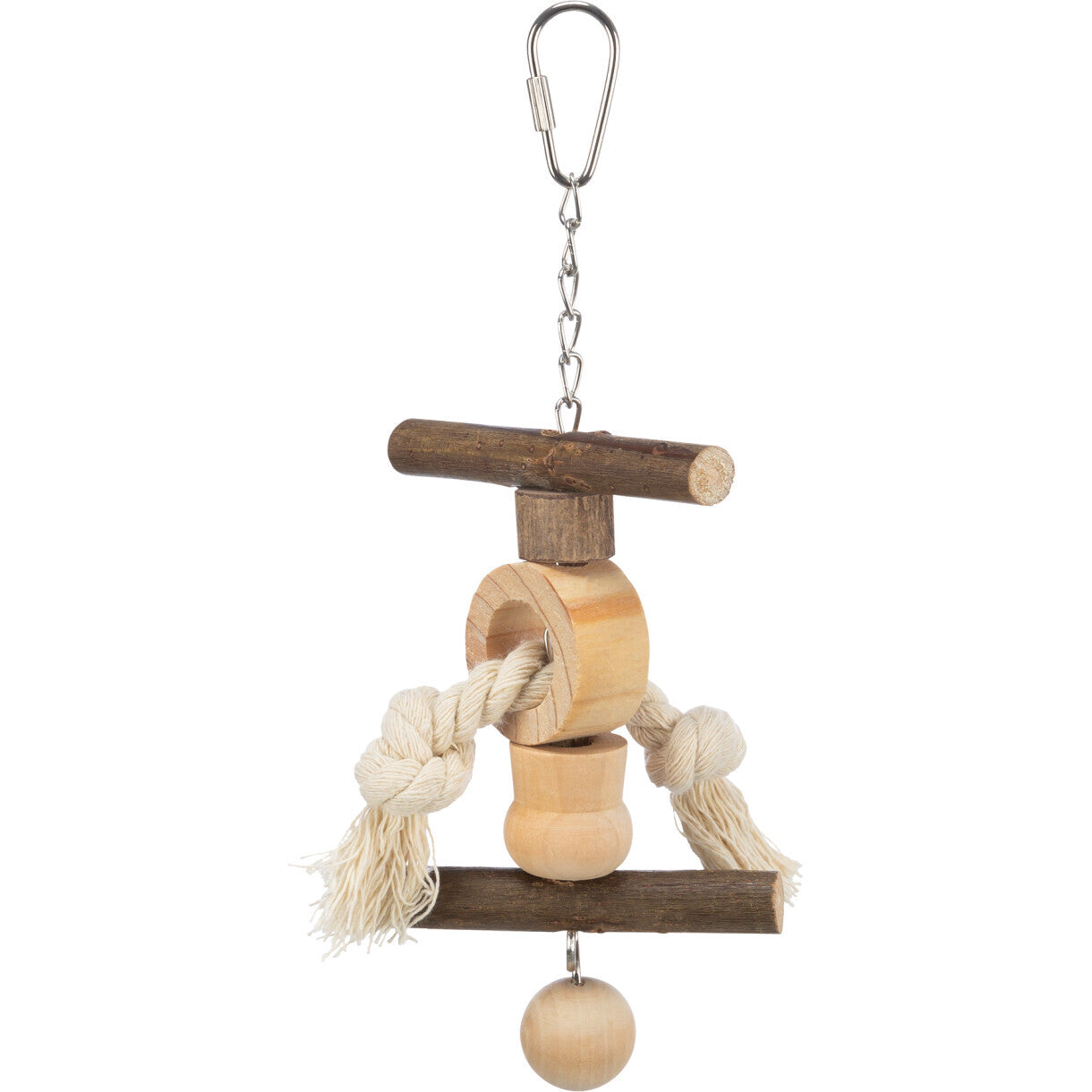 Trixie Wellensittiche Nymphensittiche Natural Living Spielzeug mit Kette und Seil 20 cm
