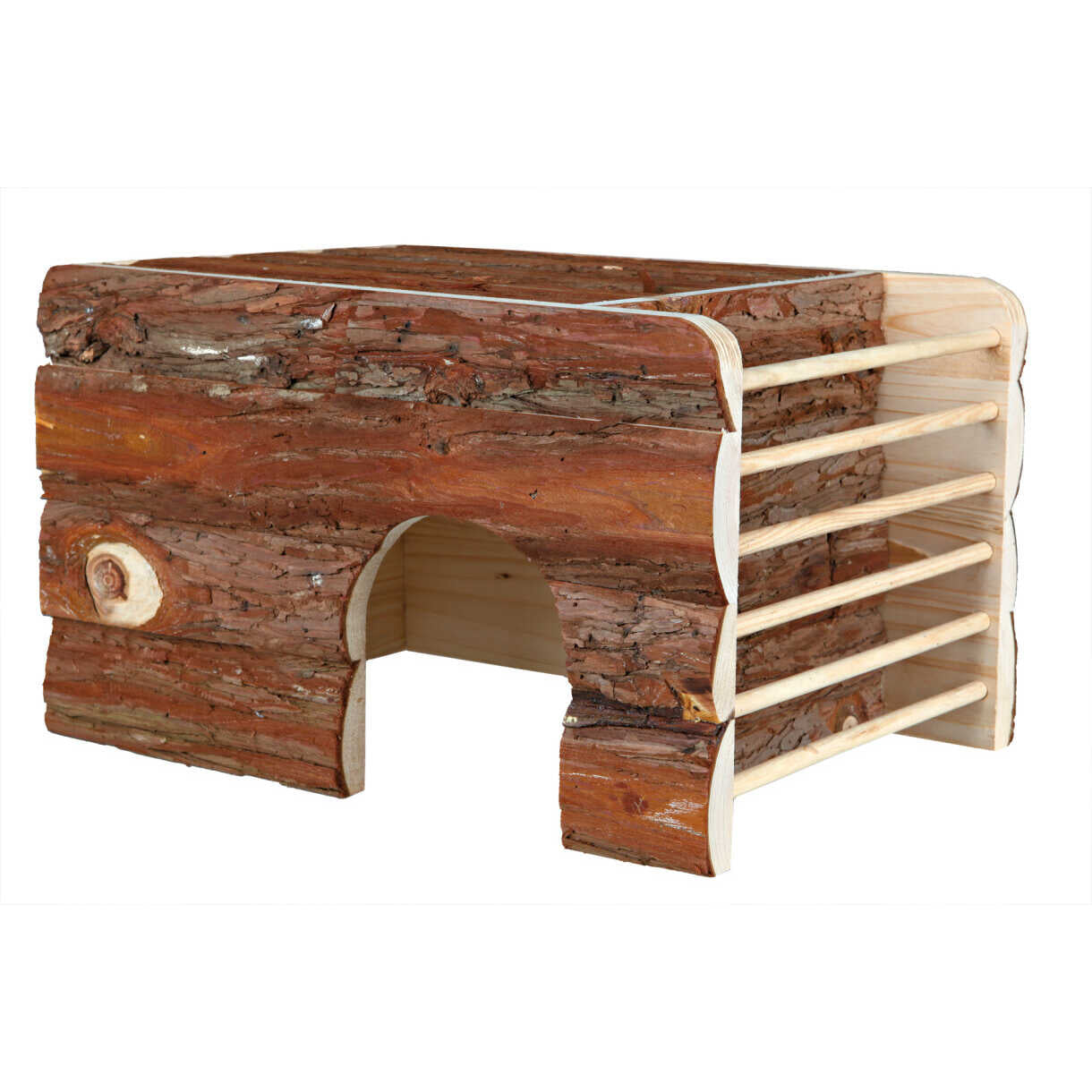 Trixie Natural Living Ila Haus mit Heuraufe 40 x 25 x 29 cm für Meerschweinchen und Zwergkaninchen