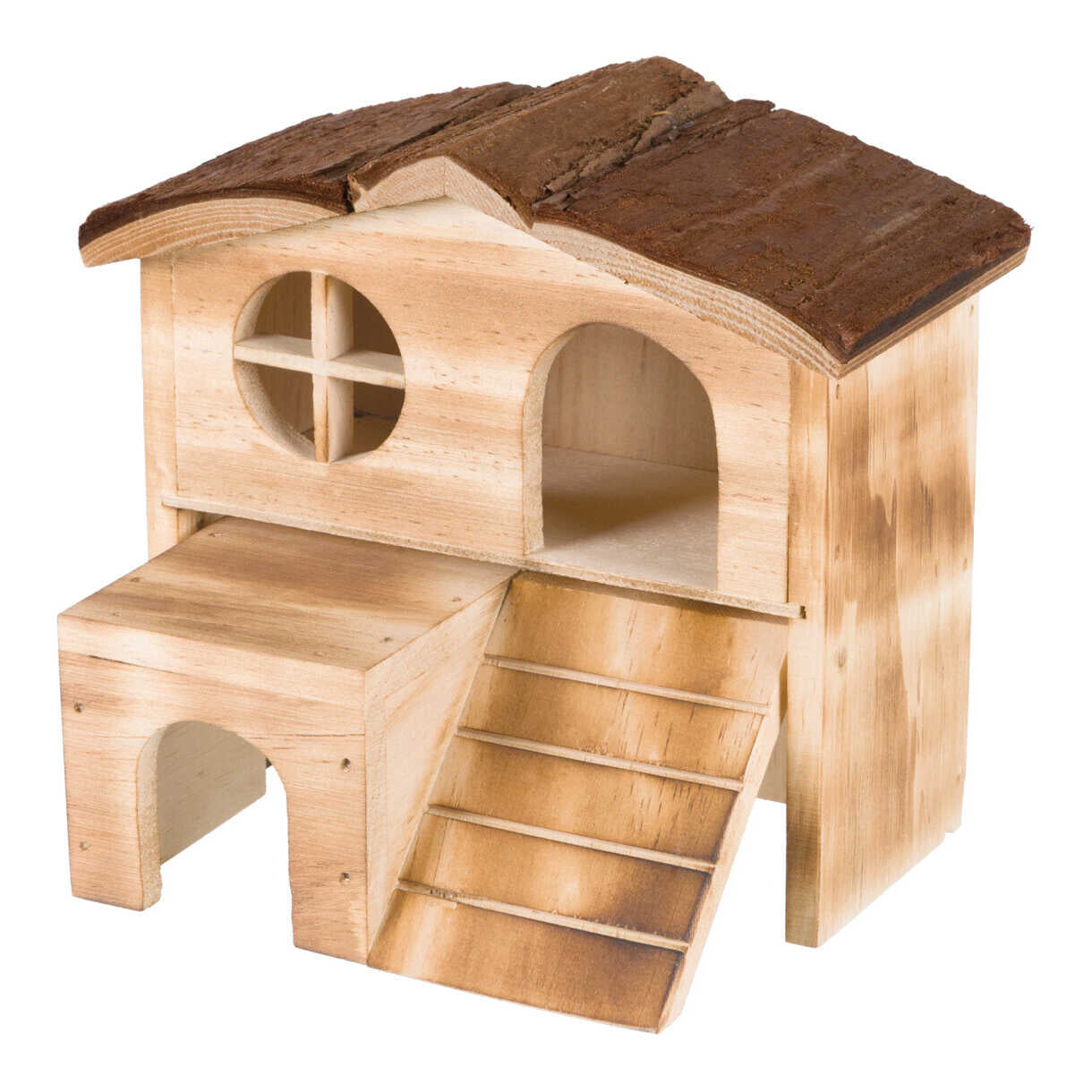 Trixie Hamsterhaus Kajsa aus gebranntem Holz - 17 x 15 x 13 cm