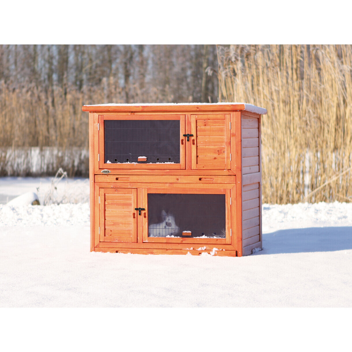 Trixie natura 2-stöckiger Außen-Kaninchenstall, isoliert