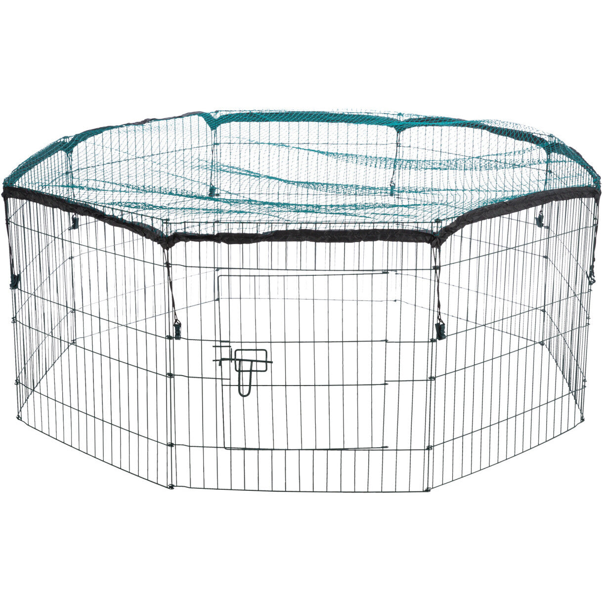 Trixie Outdoor Laufstall Trine mit Netz 8 Elemente von 60 x 57 cm grün - ø150 cm