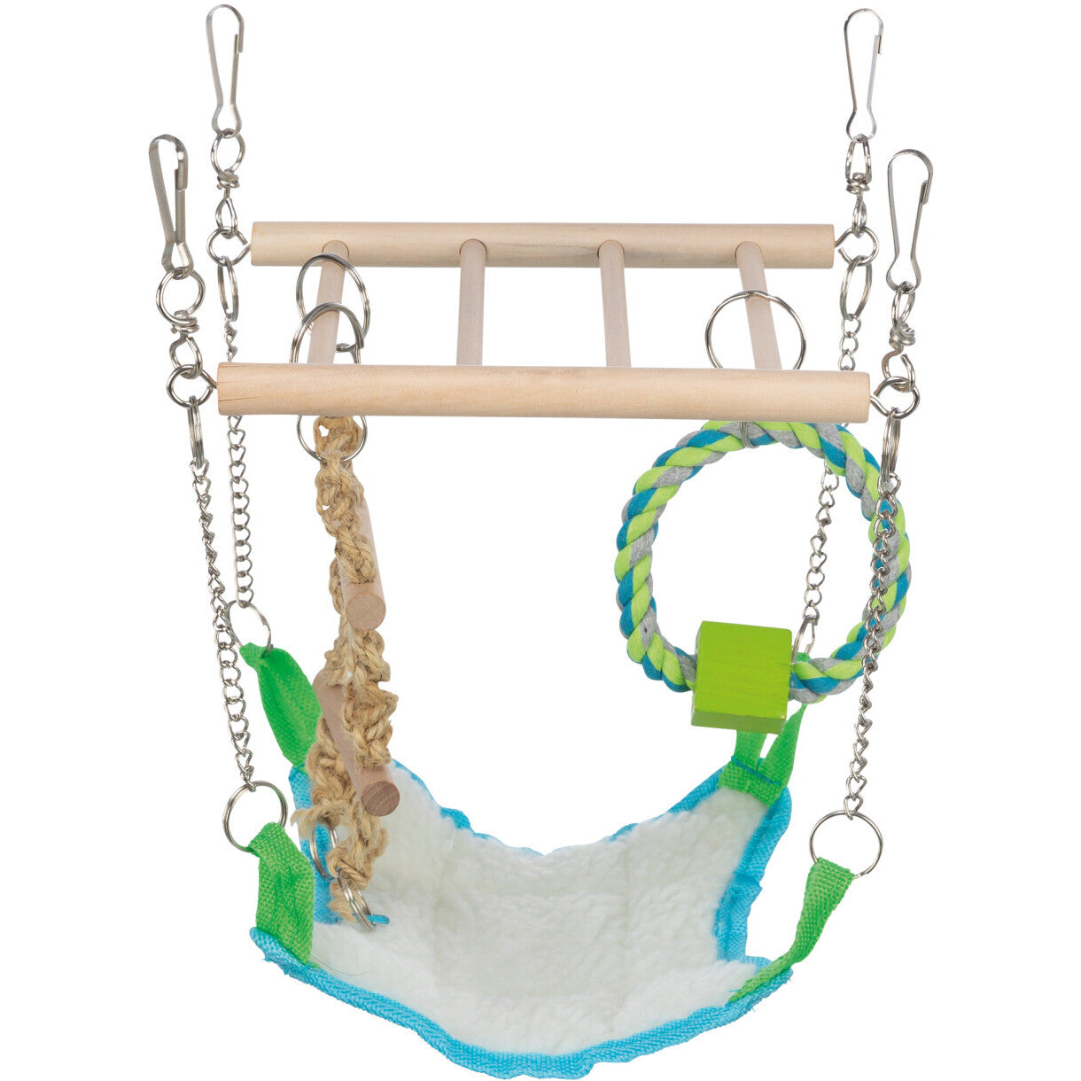 Trixie Hängebrücke mit Hängematte für Hamster, Mäuse und Ratten 17 x 22 x 15 cm